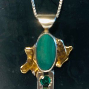 MALACHITE AND EMERALD PENDANT